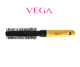 Vega Round Brush with Wooden&amp; Black Colored Handle with Black Brush Head(E8-RB 299)