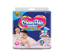 MamyPoko Pants Extra Absorb Diaper, MEDIUM (Pack of 56)