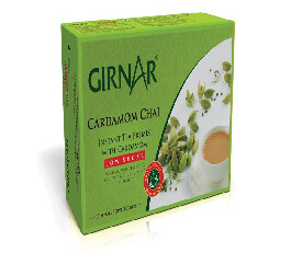 Girnar Cardamom (Low Sugar)  Instant Tea Premix, (10 Sachets)
