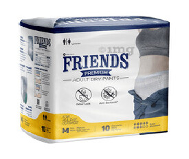 Friends Adult Diaper Pants M (25.6-39.4 inch) (Pack of 10)