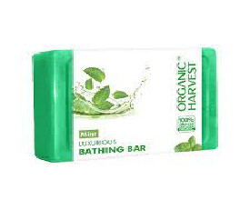 Organic Harvest Luxurious Bathing Bar - Mint, 125gm (Pack Of 3)