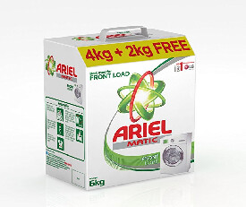 Ariel Matic Front Load Detergent Washing Powder 6Kg+500 Ml Lqd