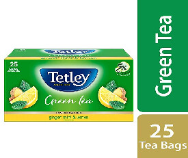 Tetley Green Tea, Ginger Mint Lemon, 25 Tea Bags