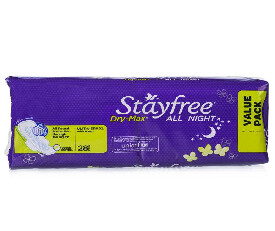 Stayfree Dry Max All Night Sanitary Napkins (42 Count)