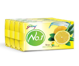 Godrej No.1 Soap, Lime and Aloe Vera - 63gm (Pack of 4)
