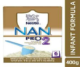 Nestle Nan Pro 2 Follow-Up Infant Formula Powder, After 6 months, 400g (845)