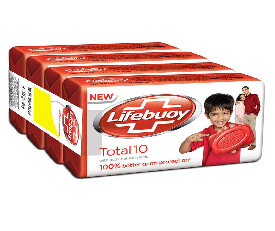 Lifebuoy Total Soap (Red) Bar 125gm (Pack of 5)