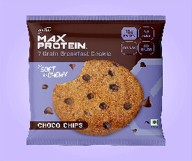 RiteBite Max Protein 7 Grain Breakfast Cookie - Choco Chips, Soft &amp; Chewy, 55gm