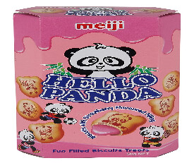 Meiji Hello Panda Fun Field Biscuit Treat, Strawberry - 42gm