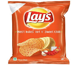 Lays Potato Chips, Hot n Sweet Chili 28gm (Pack Of 10 Pcs) 