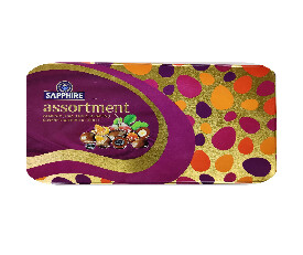 Sapphire Assortment Almond Hazelnut &amp; Raisins Covered With Milk Chocolate Tin 175gm