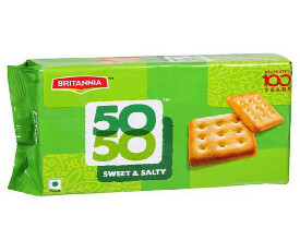 Britannia 50-50 Sweet &amp; Salty Biscuits 31.5gm (Pack Of 12 Pcs() MRP 4.50)