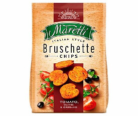 Maretti Bruschette Chips Tomato Olives &amp; Oregano Flavour 70gm