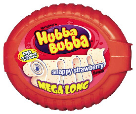 Wrigleys Hubba Bubba Mega Long Bubble Gum, Snappy Strawberry Flavour - 56g