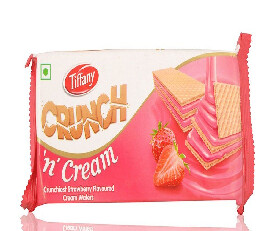Tiffany Crunch N Cream Wafers  Strawberry Flavoured, 135gm