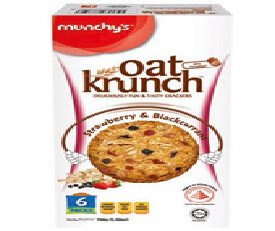 Munchys Oat Krunch Strawberry &amp; Blackcurrant Crackers 156gm
