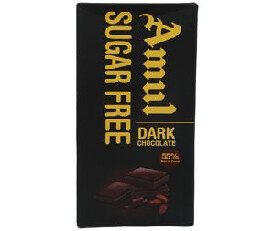 Amul Sugar Free Dark Chocolate- 55% Rich In Cocoa, 150gm (MRP 180)