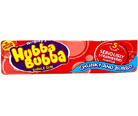 Wrigleys Hubba Bubba Chunky and Bubbly Bubble Gum Seriously Strawberry Flavour 35gm