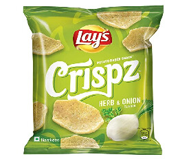 Lays Crispz Herbs &amp; Onion Chips 28gm (Pack Of 12 Pcs)