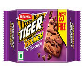 Britannia Choco Chips Tiger Krunch Biscuits 40gm (Pack Of 12 Pcs)