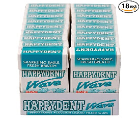 Happydent Wave Sugarfree Peppermint Flavour Chewing Gum 264.6gm (Pack Of 18 Pcs)