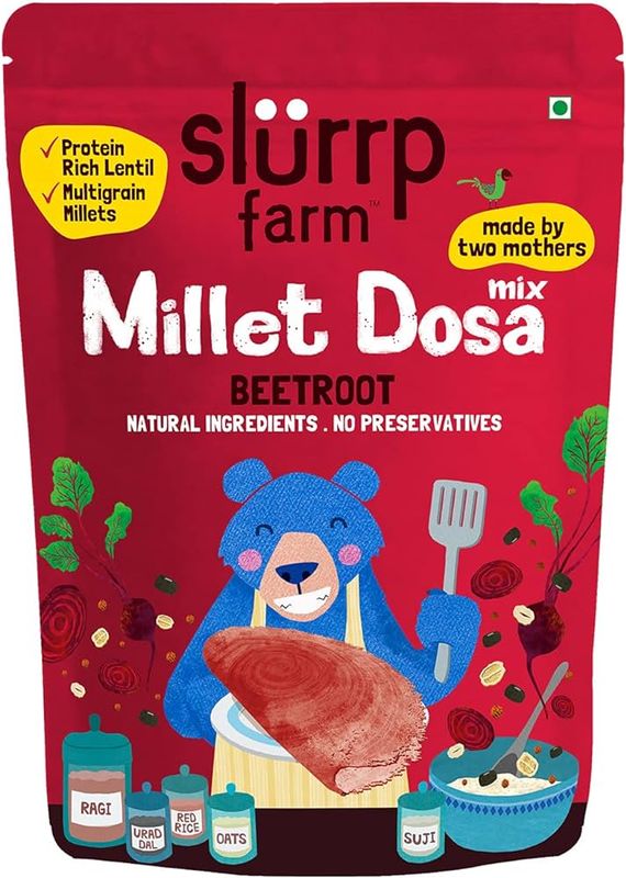 Slurrp Farm Millet Dosa Instant Mix | Supergrains And Beetroot ,150gm