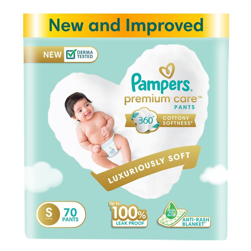Pampers Premium Care Pants Diapers, Small 70 Count (1399)