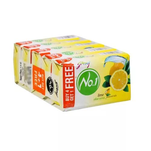 Godrej No.1 Soap, Lime &amp; Aloe Vera, 100gm (Pack of 5)