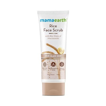 Mamaearth Rice Face Scrub With Rice Water &amp; Niacinamide for Glass Skin - 100g (349)