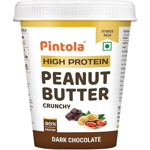 Pintola HIGH Protein DARK Chocolate Peanut Butter (Crunchy, 1kg) 30g Protein,