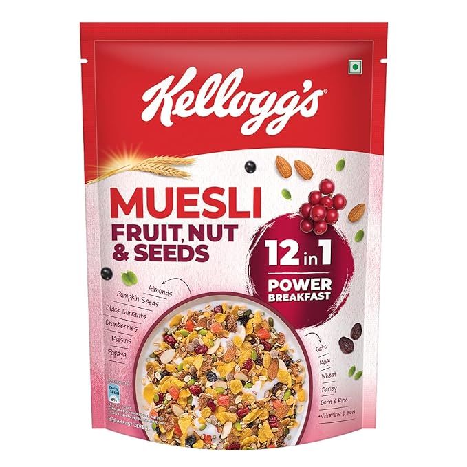 Kelloggs Muesli Fruit, Nut and Seeds - 500g (346)