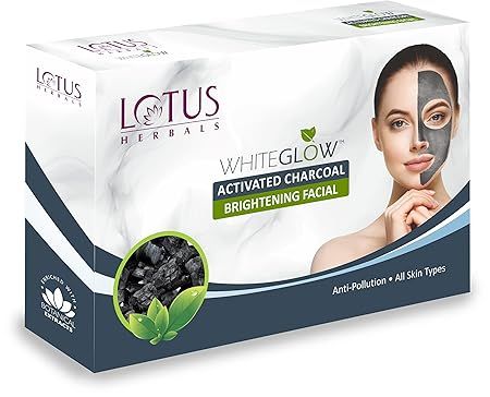 Lotus Herbals White Glow Activated Charcoal Brightening Facial Kit - Single Use (265)