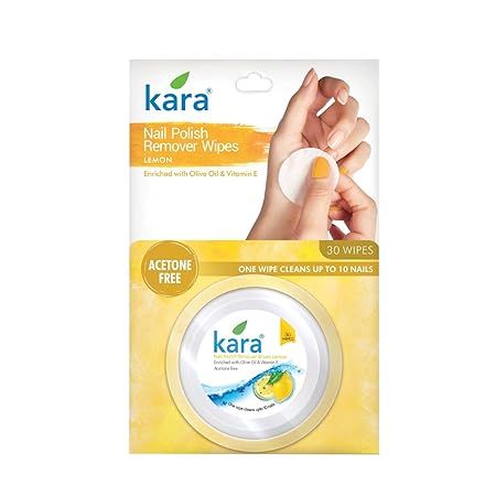 Kara Nail Polish Remover Wipes Lemon - 30 Wipes (Buy 1 Get 1 Free)