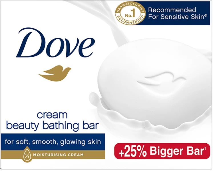Dove Cream Beauty Bathing Soap Bar - 125g (Pack of 8)