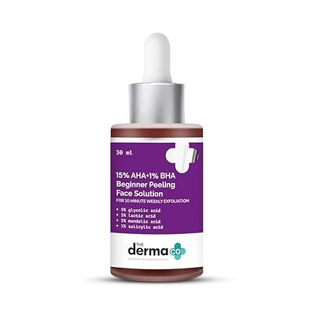 The Derma Co 15% AHA + 1% BHA Beginner Face Peeling Solution - 30ml (499)