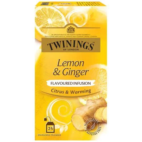 Twinings Lemon and Ginger Tea - 25 Tea Bags (400)