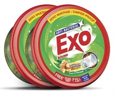 Exo Anti-Bacterial Round Dishwash Bar - 700gm (Pack of 2)