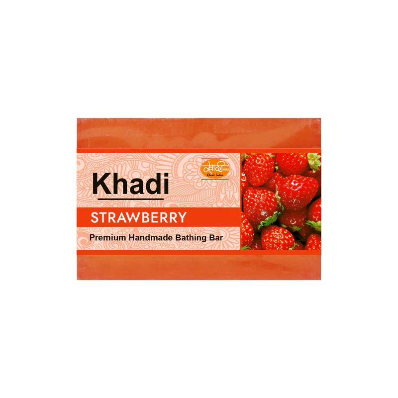 Khadi Handmade Soap, Strawberry - 125g