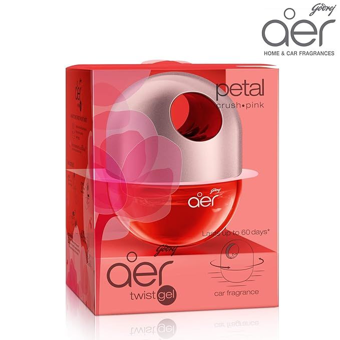 Godrej aer Twist Car Gel, Petal Crush Pink - 45g