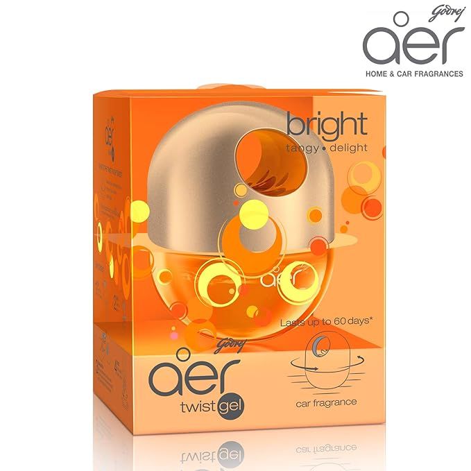 Godrej aer Twist Car Gel, Bright Tangy Delight - 45g