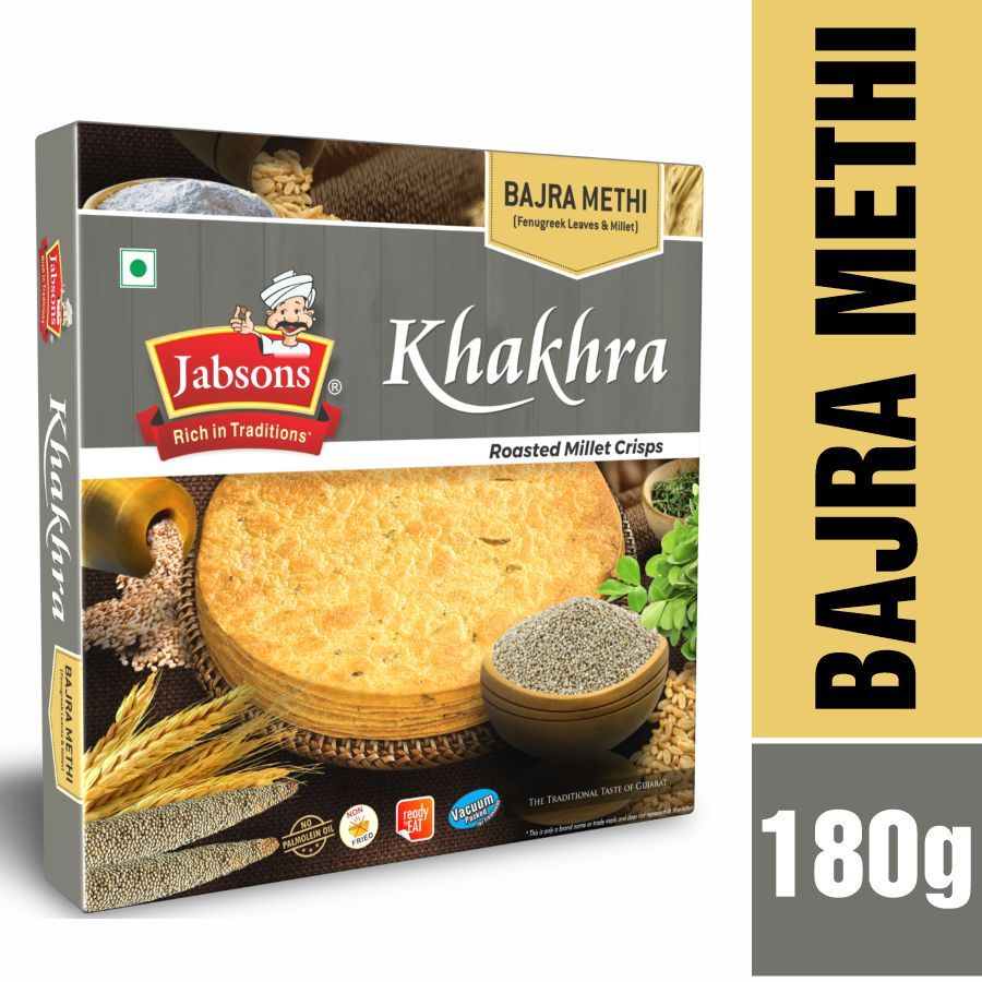 Jabsons Khakhra Bajra Methi Flavour 180gm