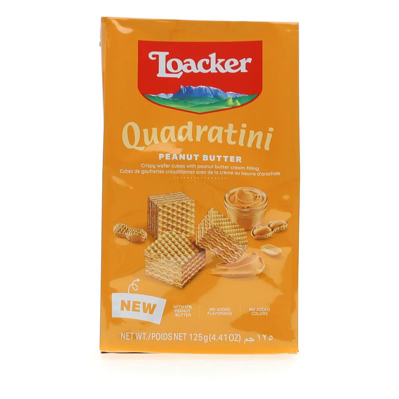 Loacker Quadratini Peanut Butter Crispy Wafer Cubes -125g