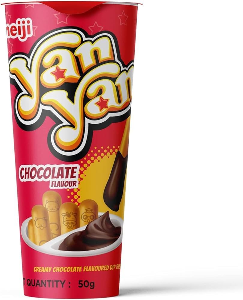 Meji Yan Yan Cramy Chocolate Flavoured Dip Biscuit Sanck -50g