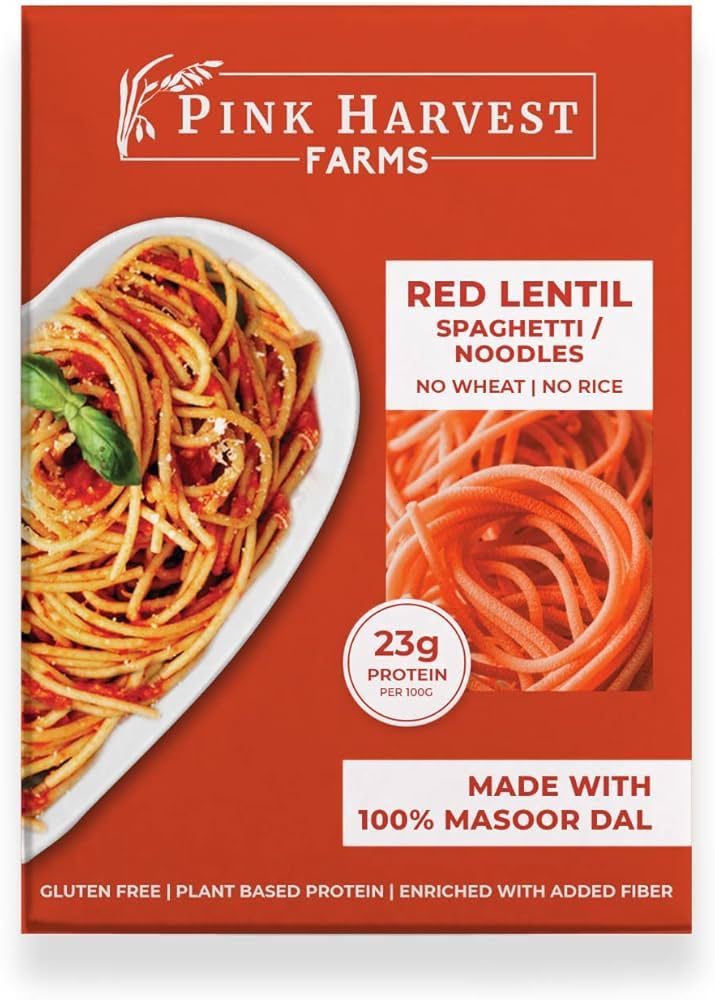 Pink Harvest Farms Red Lentil Spaghetti Noodles ( No Rice - No Maida) -200gm