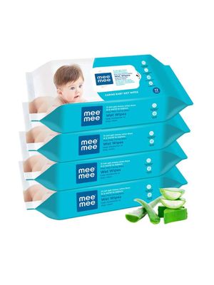 Mee Mee Caring Baby Wet Wipes - 72 Pcs (PACK OF 4)