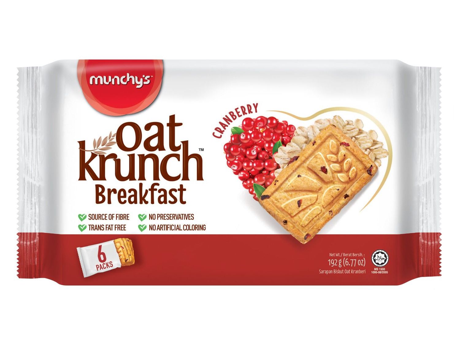 Munchys Oat Krunch Breakfast  Cranberry  Biscuit - 192g