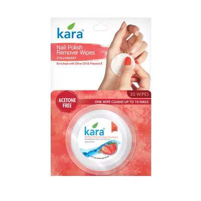 Kara Nail Polish Remover Wipes Rose - 30 Wipes (Buy 1 Get 1 Free)