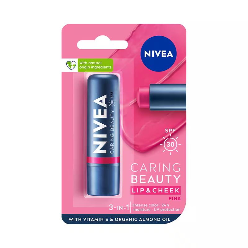 Nivea Lip &amp; Cheek Balm With SPF-30, PINK - 4.8g (299)