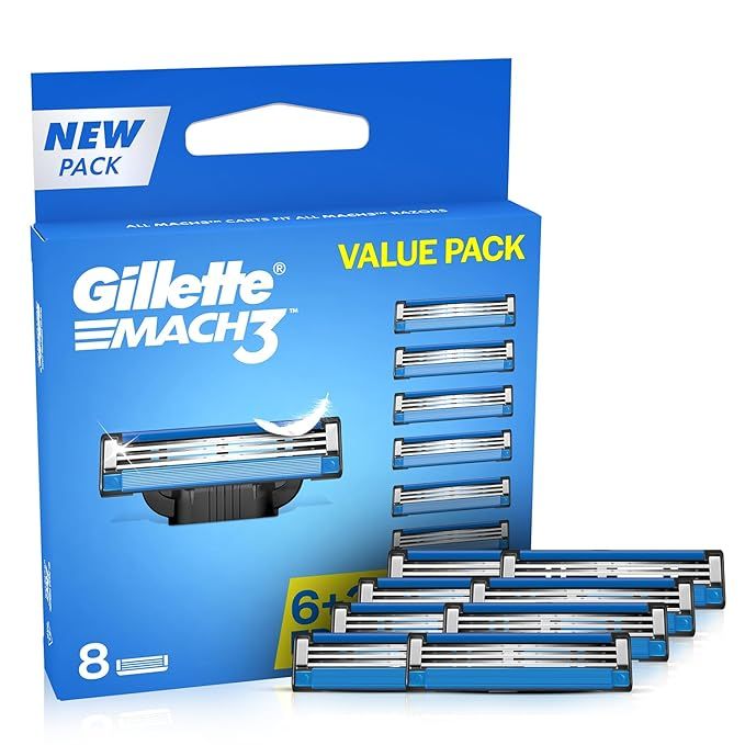 Gillette Mach 3 Manual Shaving Blades - 8s Pack (Cartridge) (1199)