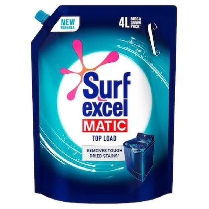 Surf Excel Matic Top Load Liquid Detergent Pouch - 4LTR
